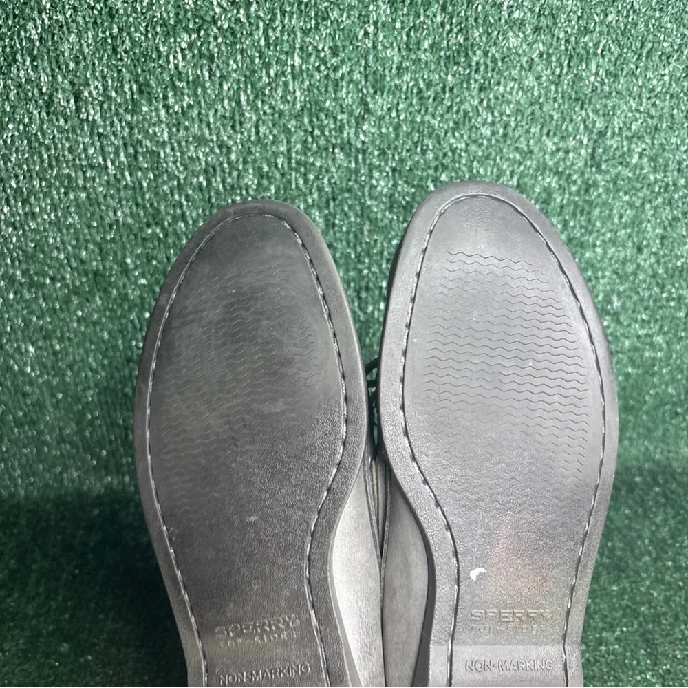 Sperry Top-Sider Men’s Gray Leather‎ Moccasin Boat Shoes Size 8.5